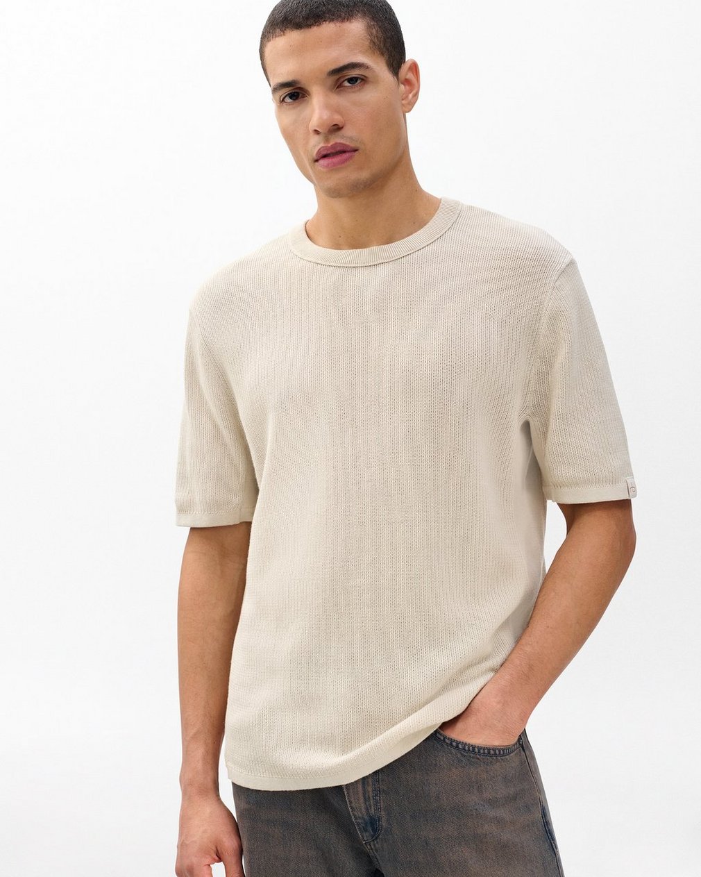 Harvey Crewneck T-Shirt Desert Sand - Image 2