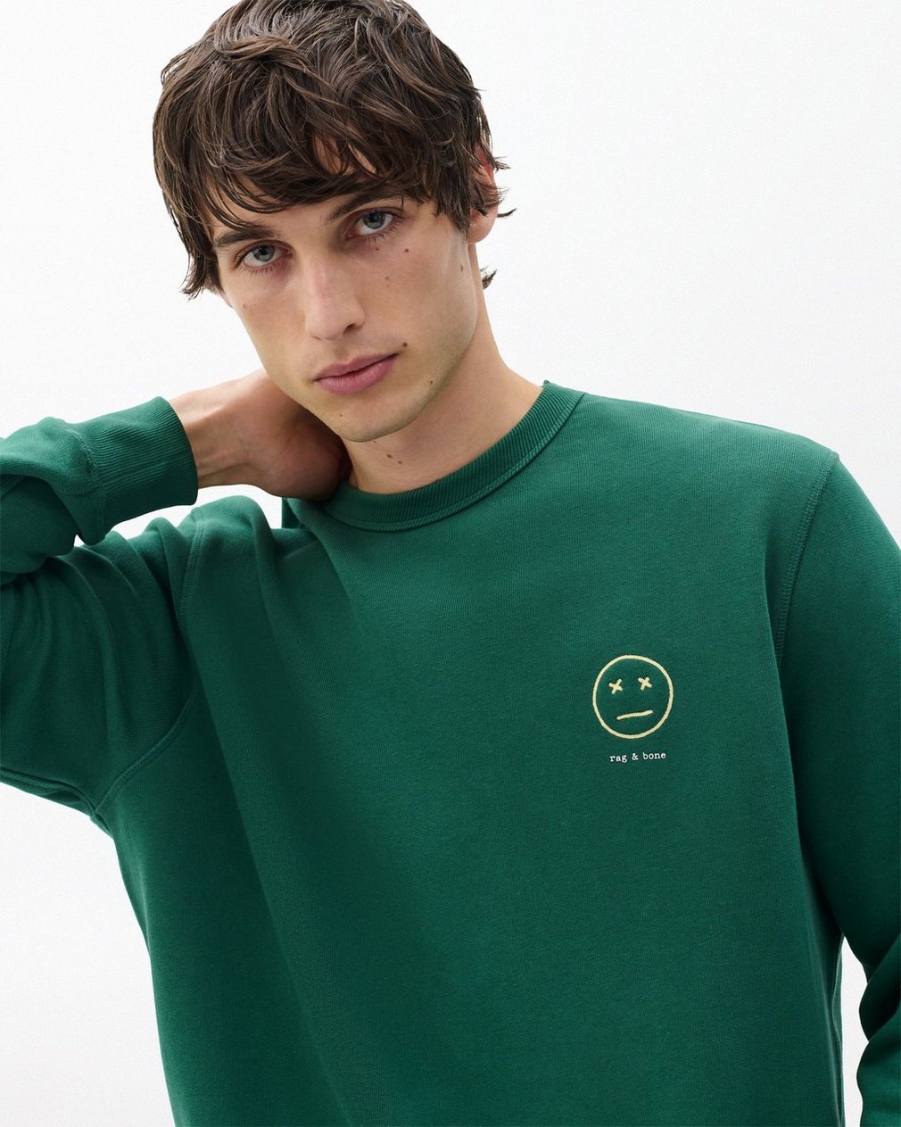 Sour Face Embroidered Sweatshirt Pine Forest - Image 5