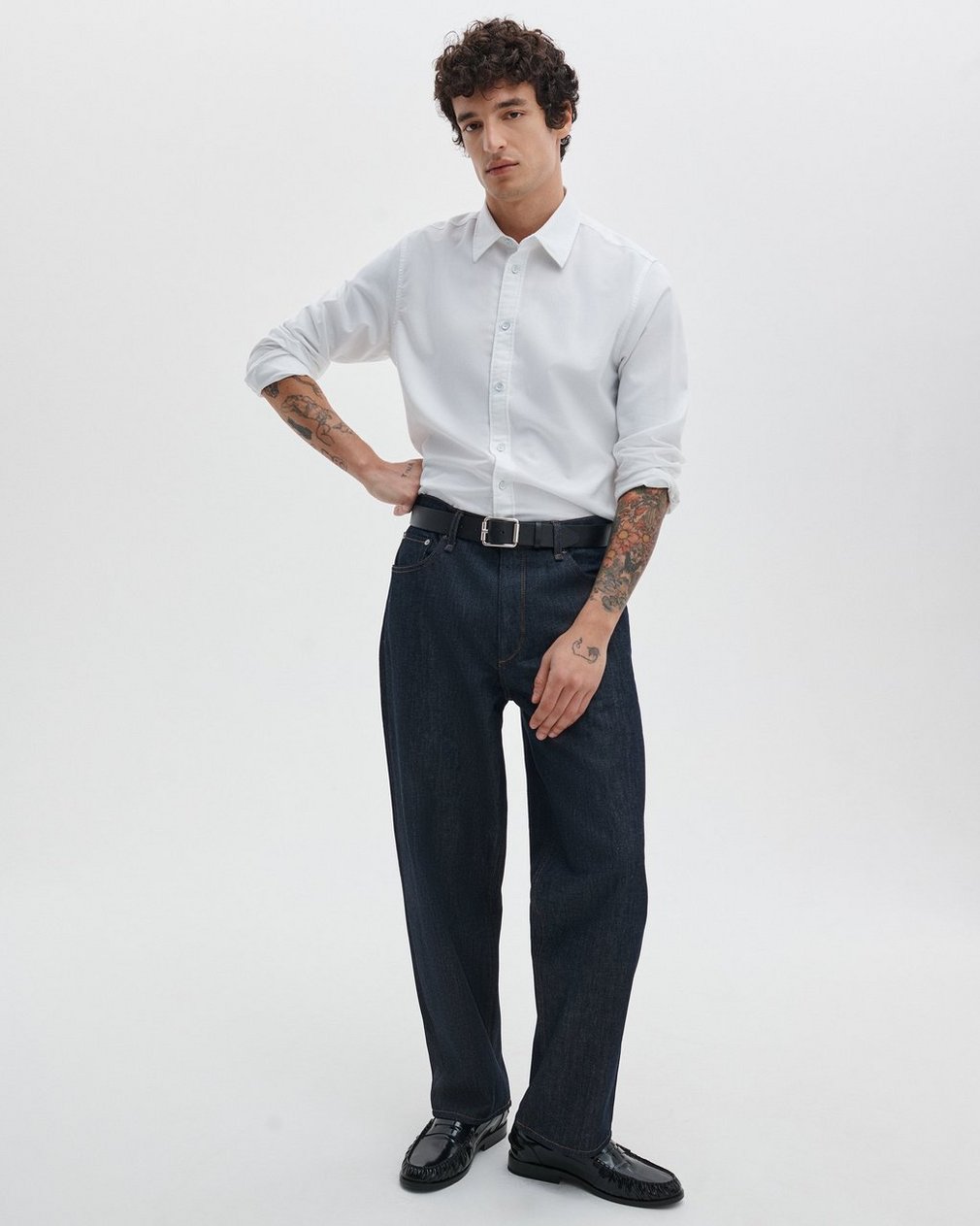 Tomlin Stretch-Cotton Dobby Shirt White - Image 3