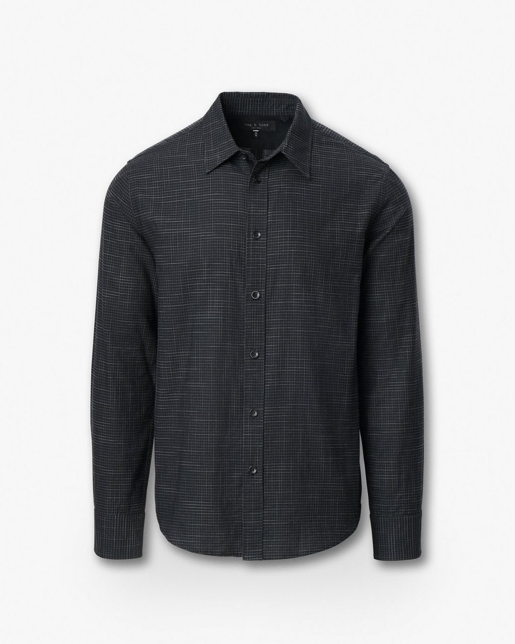 Tomlin Crosshatch Shirt Black/Grey - Image 2