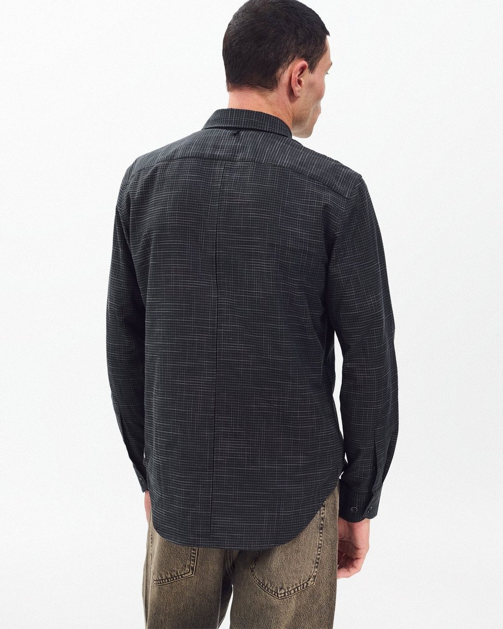Tomlin Crosshatch Shirt Black/Grey - Image 6