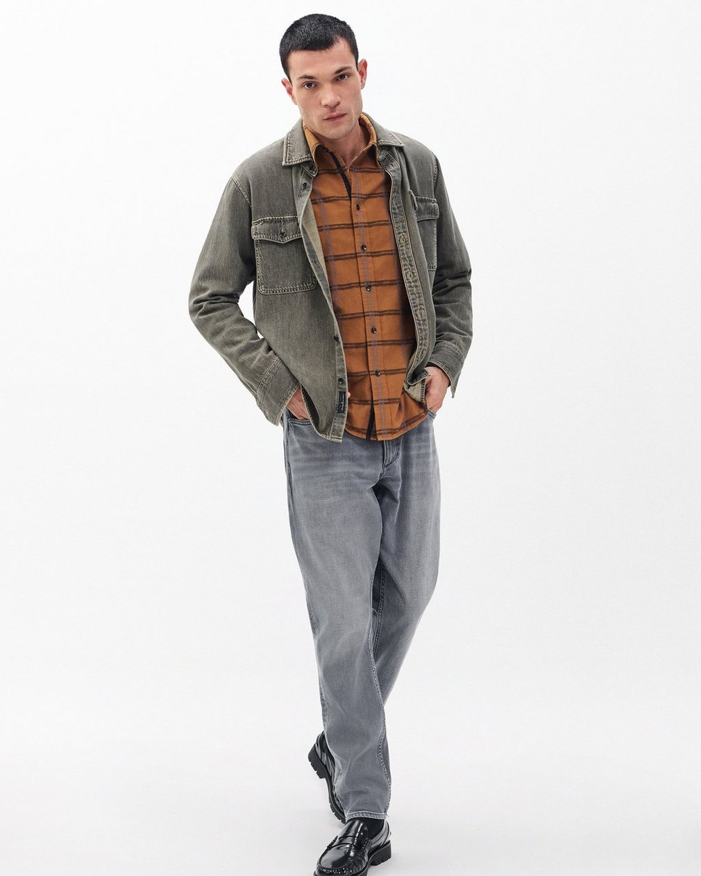 Tomlin Brushed Oxford Shirt Rust - Image 3