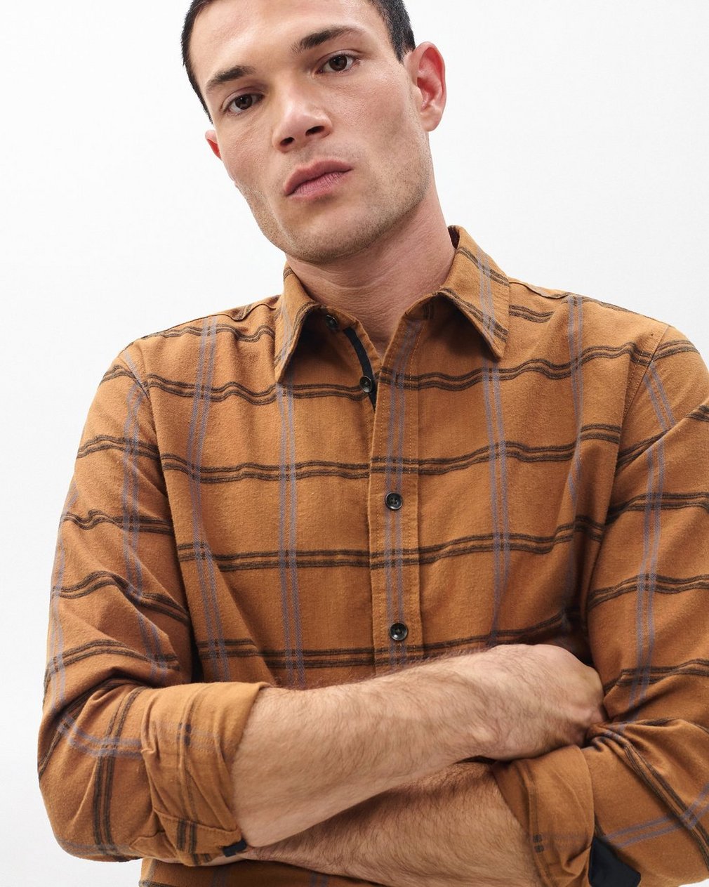 Tomlin Brushed Oxford Shirt Rust - Image 4