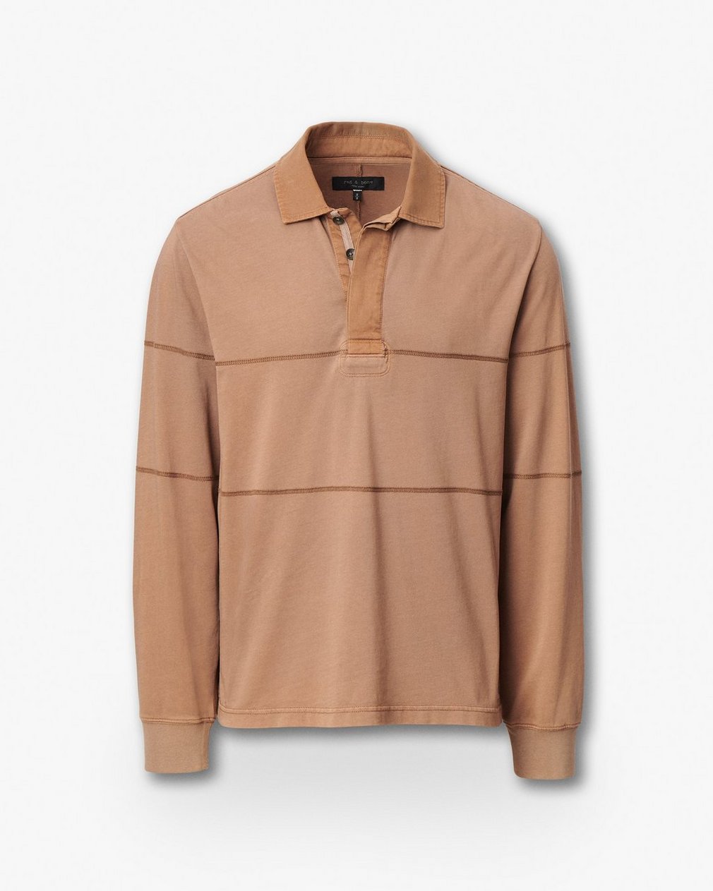 Washed Cotton Rugby Shirt Washed Brown - Image 2