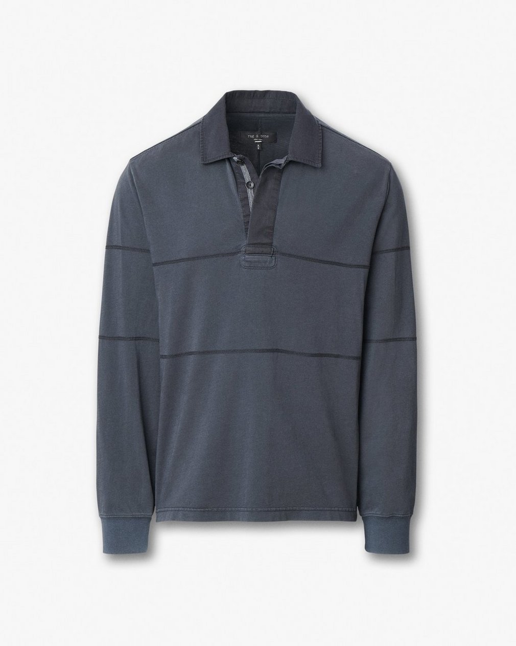 Washed Cotton Rugby Shirt Washed Black - Image 2