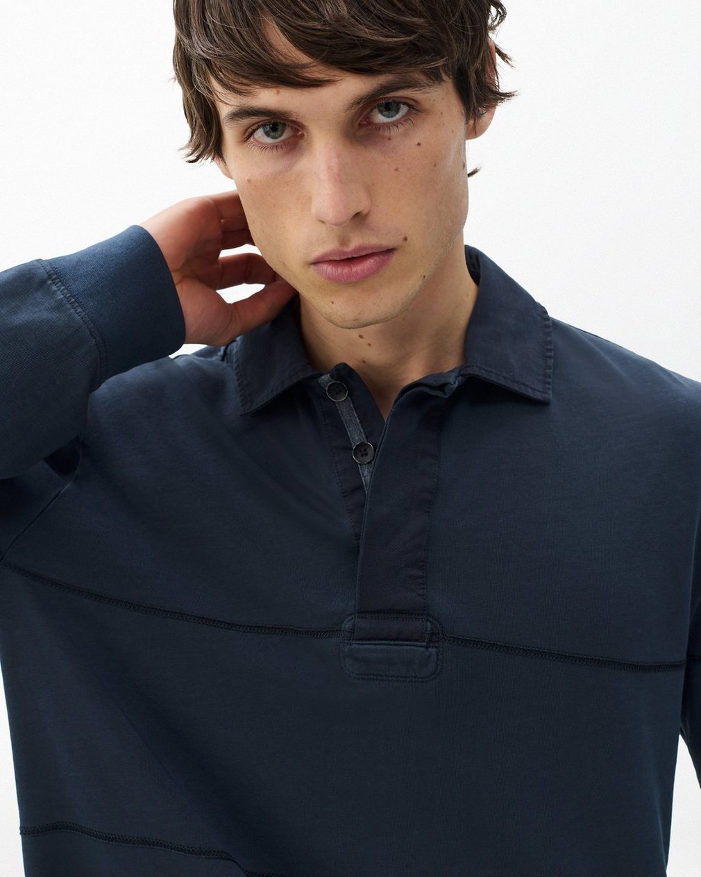 Washed Cotton Rugby Shirt Washed Black - Image 4