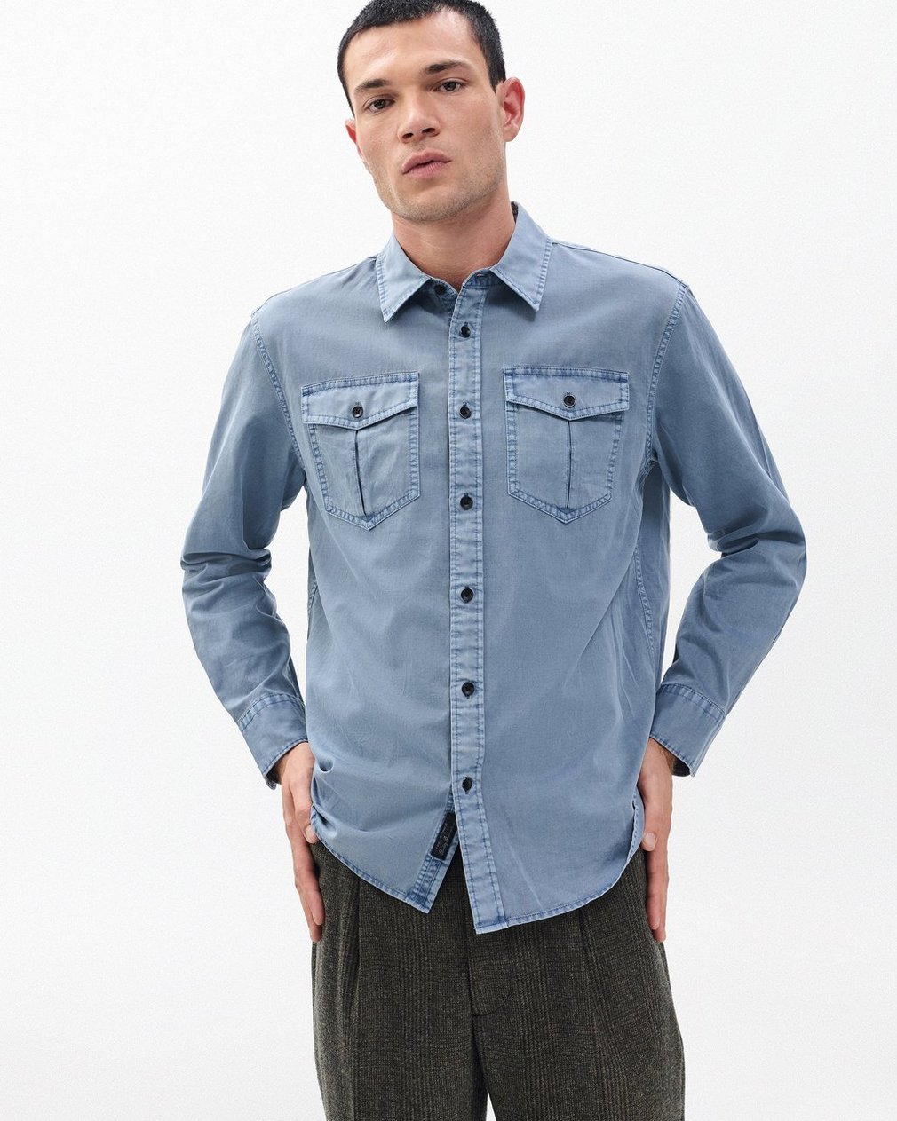 Finch Military Shirt Workwear Blue - Image 5
