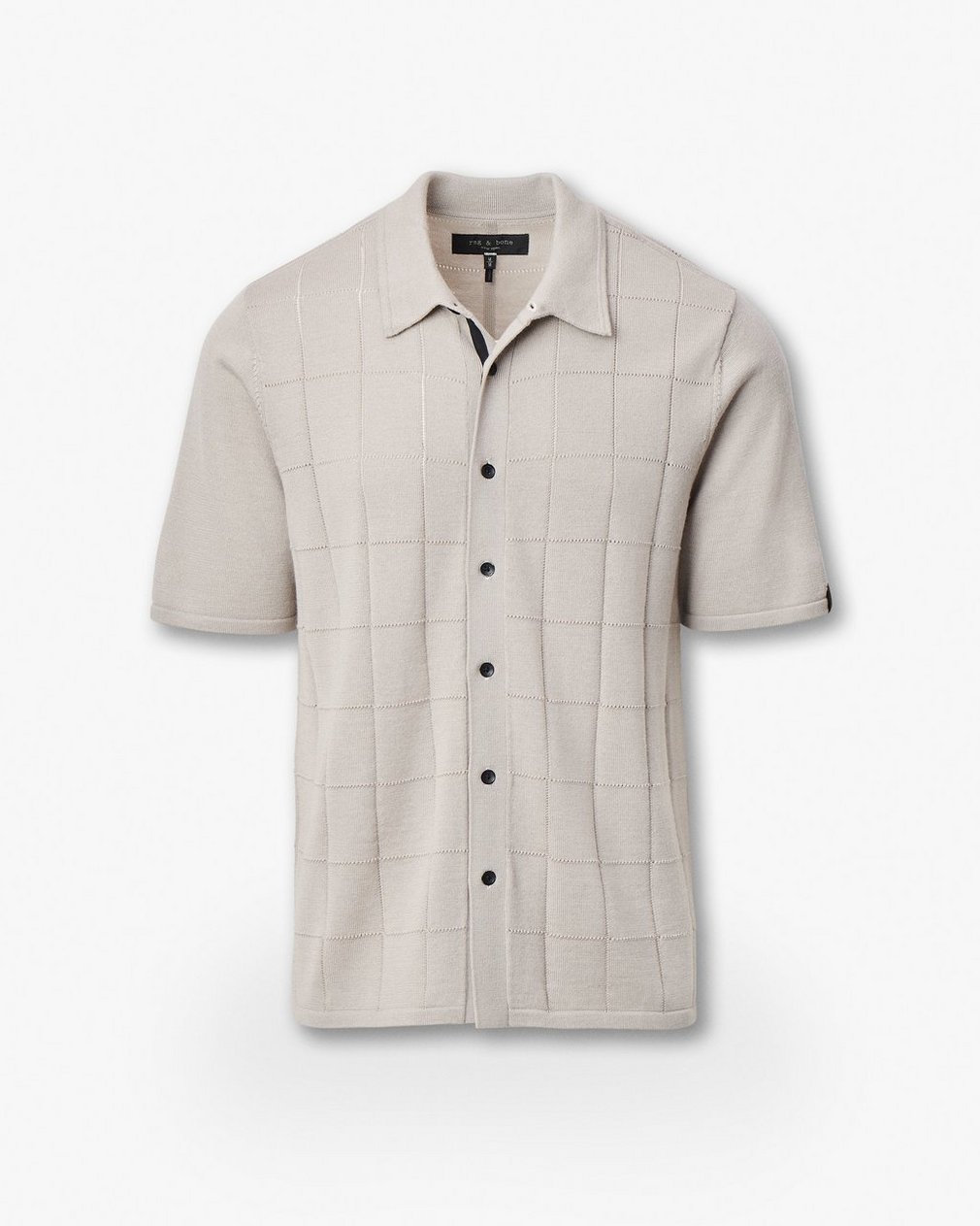 Dalton Windowpane Knit Shirt Tan - Image 2