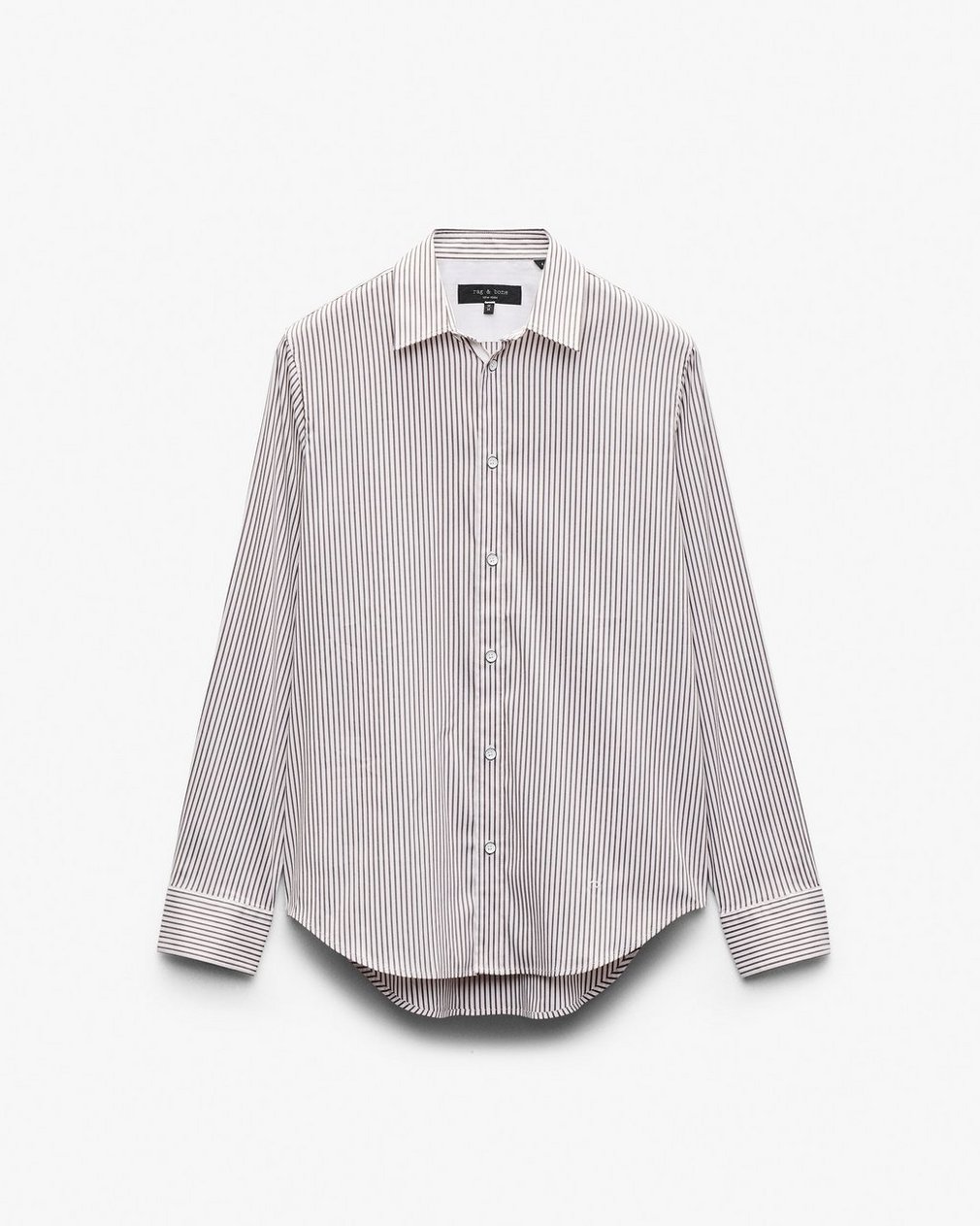 Patrick Poplin Shirt Coffee Stripe - Image 2