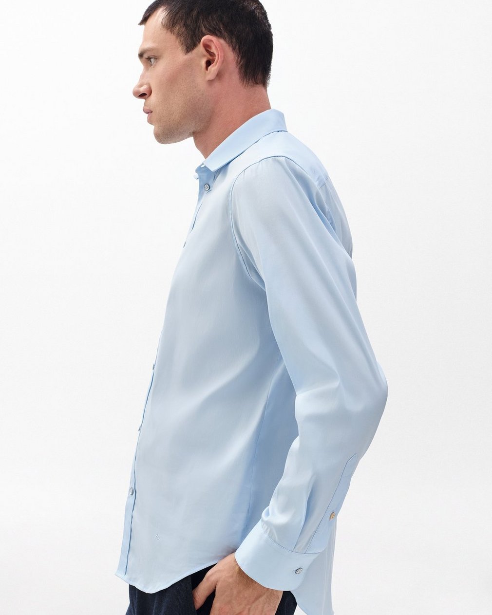 Patrick Poplin Shirt Light Blue - Image 4