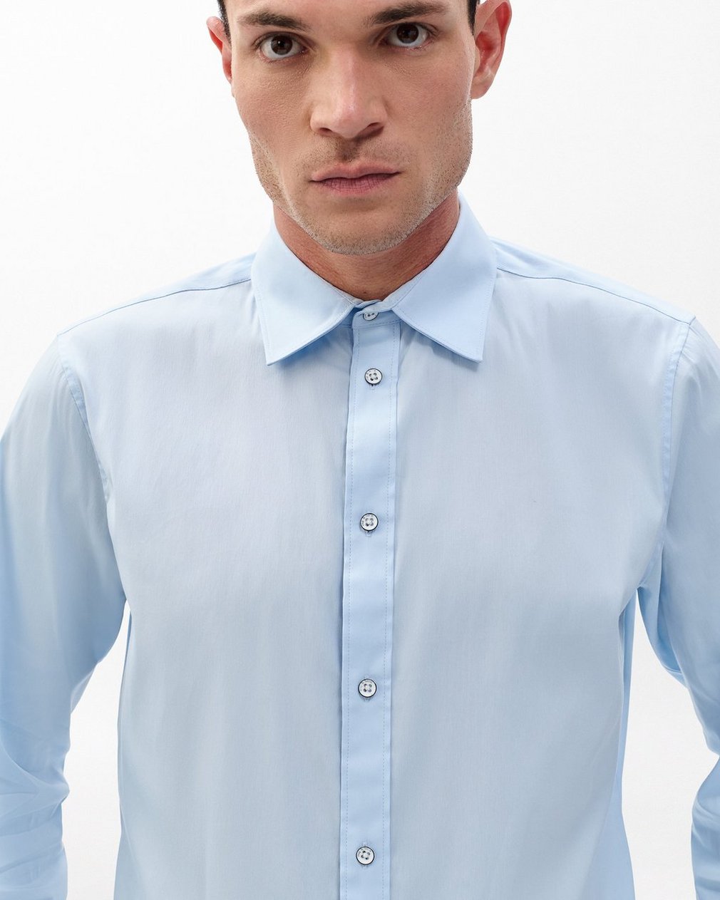 Patrick Poplin Shirt Light Blue - Image 5