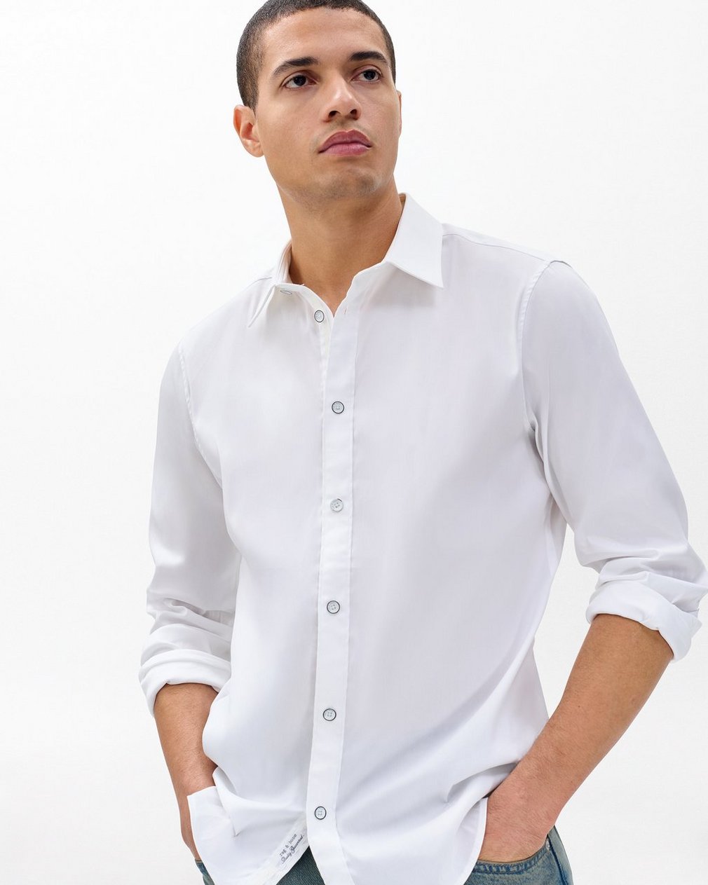 Patrick Poplin Shirt White - Image 5