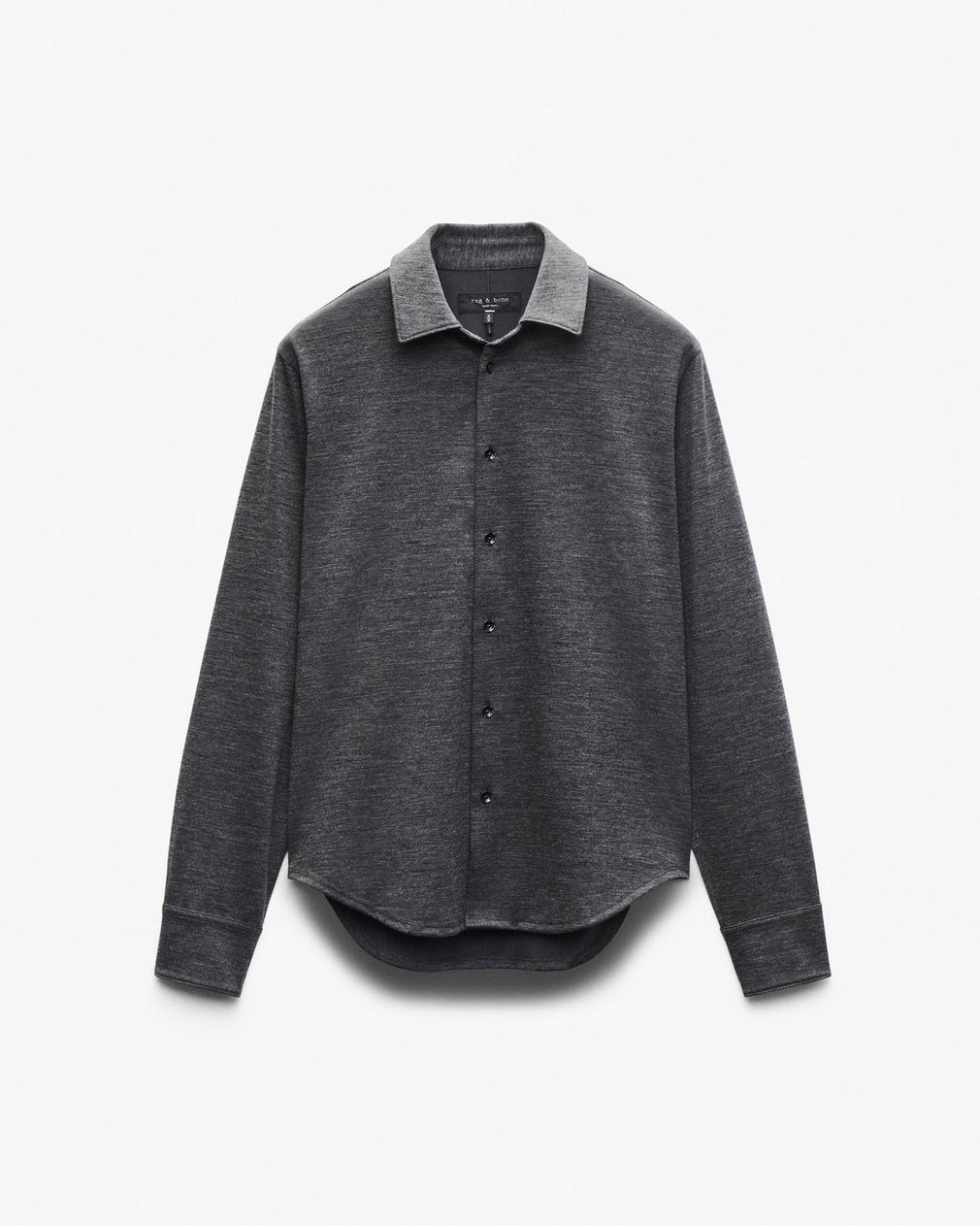 Tomlin Merino Wool Knit Shirt Charcoal - Image 2