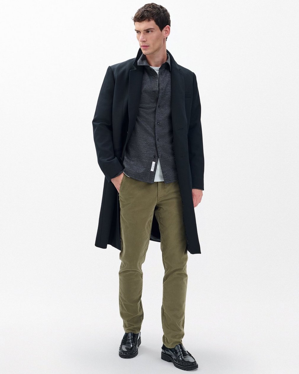 Tomlin Merino Wool Knit Shirt Charcoal - Image 3