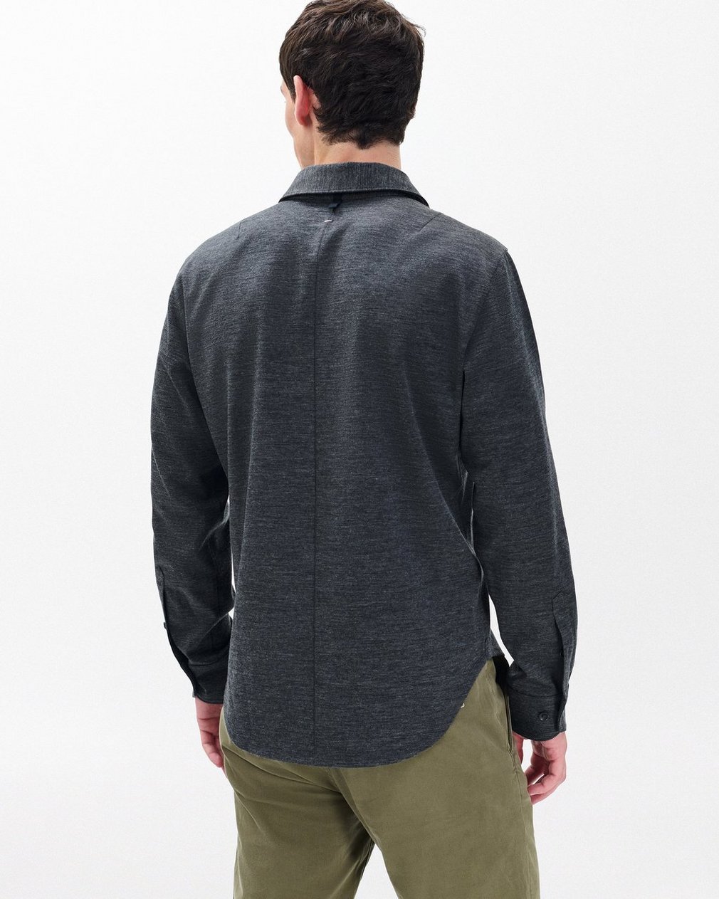 Tomlin Merino Wool Knit Shirt Charcoal - Image 6