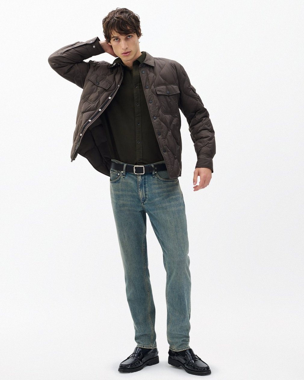 Tomlin Stretch Dobby Shirt Forest Green - Image 3