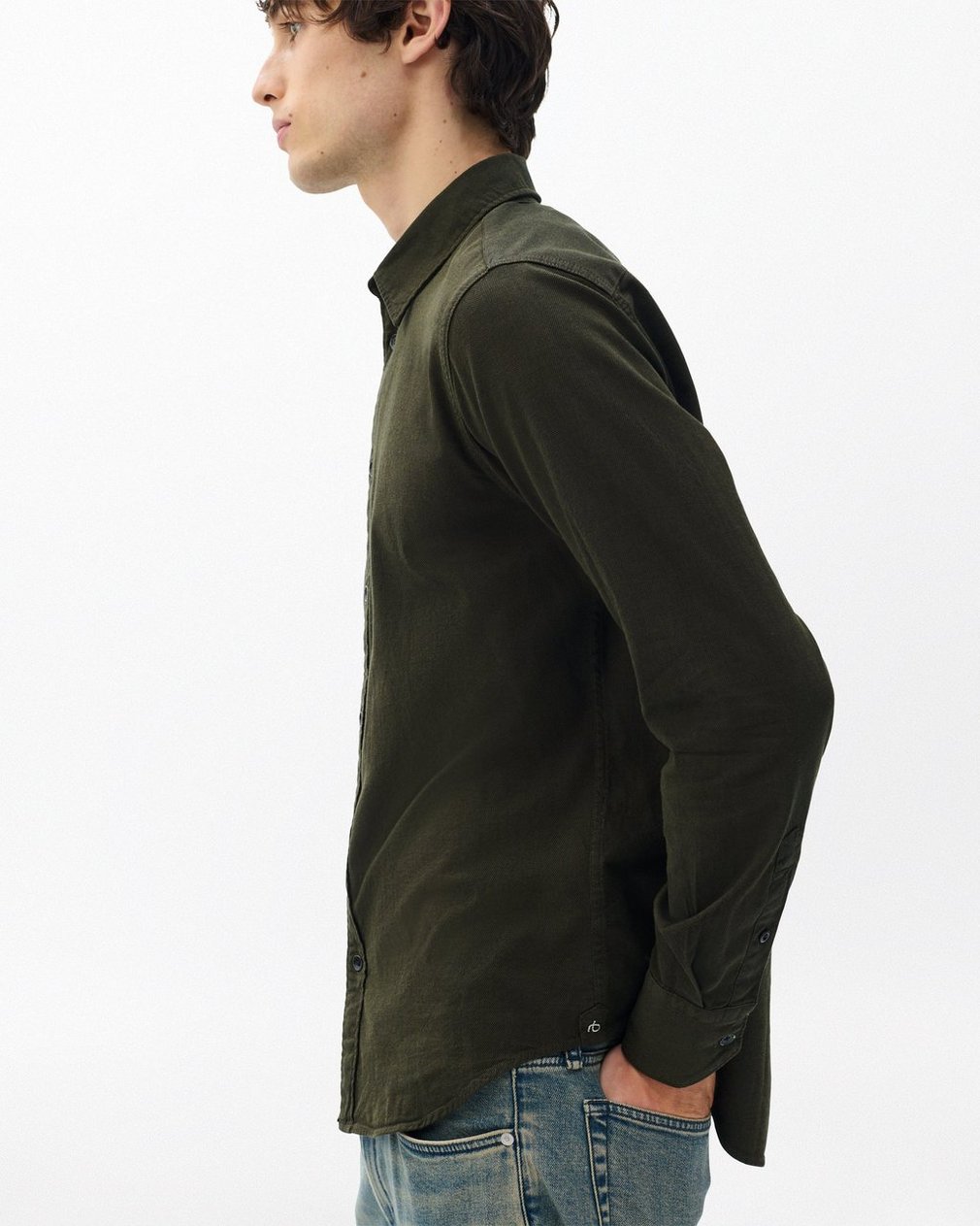 Tomlin Stretch Dobby Shirt Forest Green - Image 5