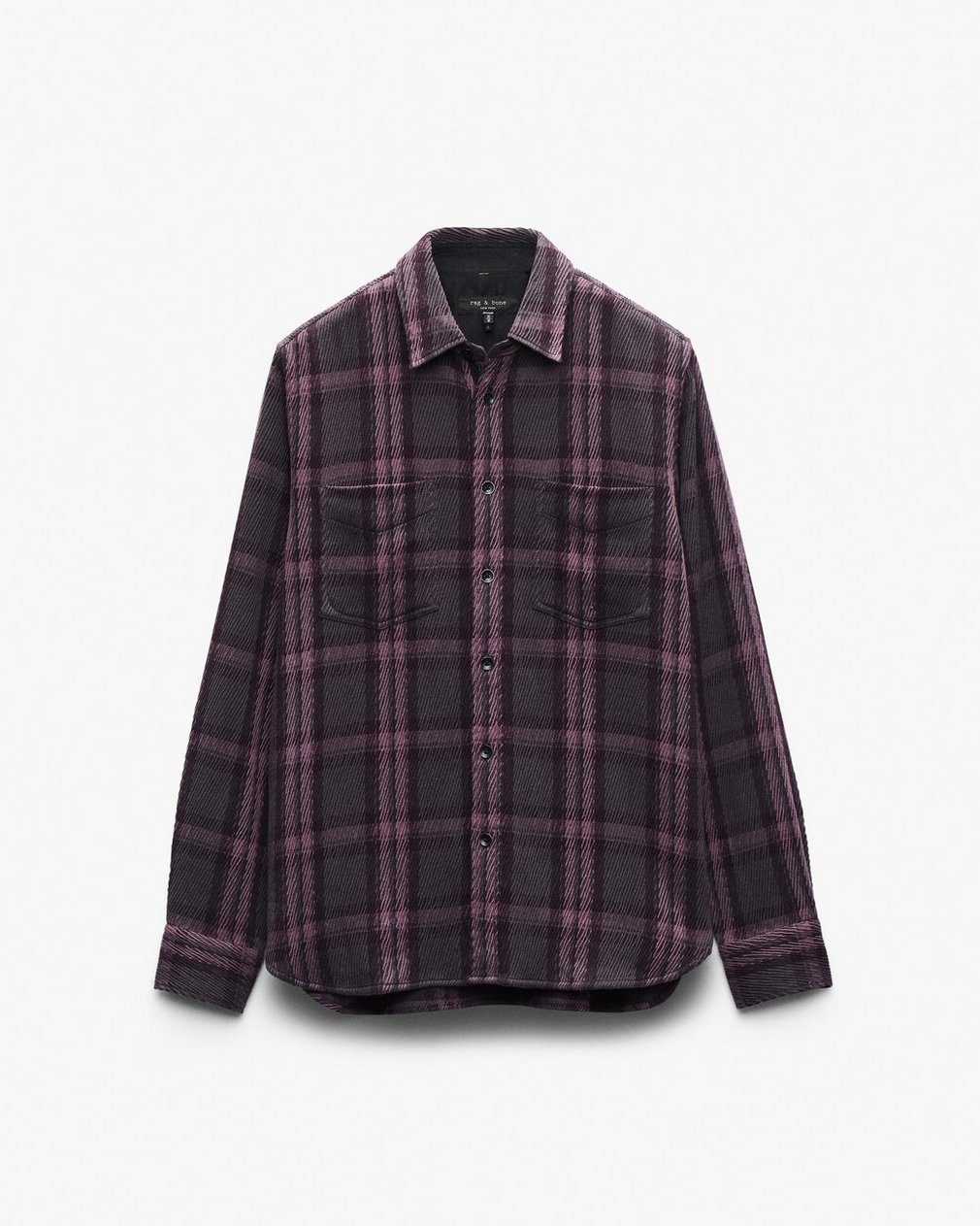 Plaid Twill CPO Overshirt Purple Fairfax - Image 2