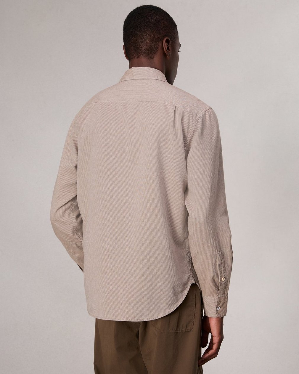 Finch Textured Striped Shirt Khaki Stripe - Image 5