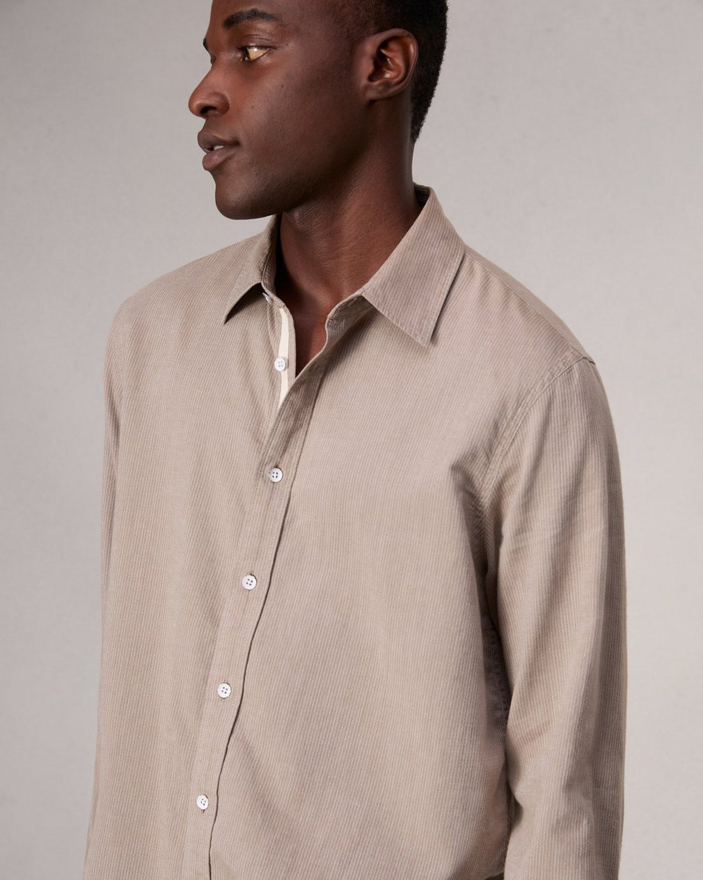 Finch Textured Striped Shirt Khaki Stripe - Image 6