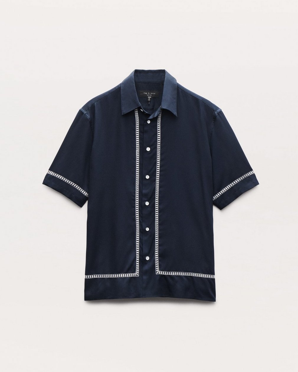 Dalton Embroidered Shirt Blue Ezra Stripe - Image 2