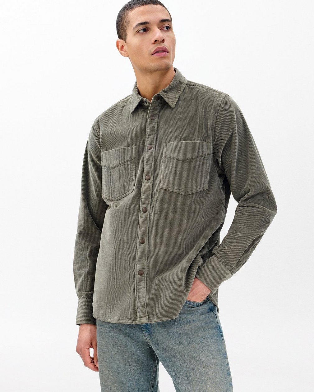Corduroy CPO Overshirt Dark Green