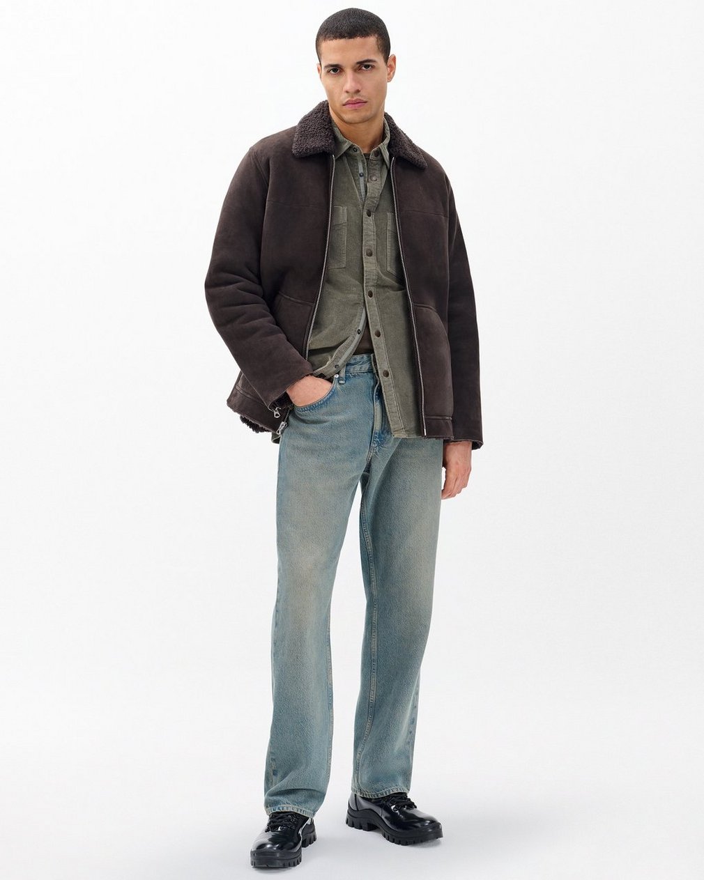 Corduroy CPO Overshirt Dark Green - Image 3