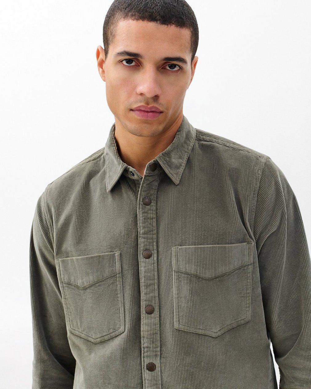 Corduroy CPO Overshirt Dark Green - Image 5