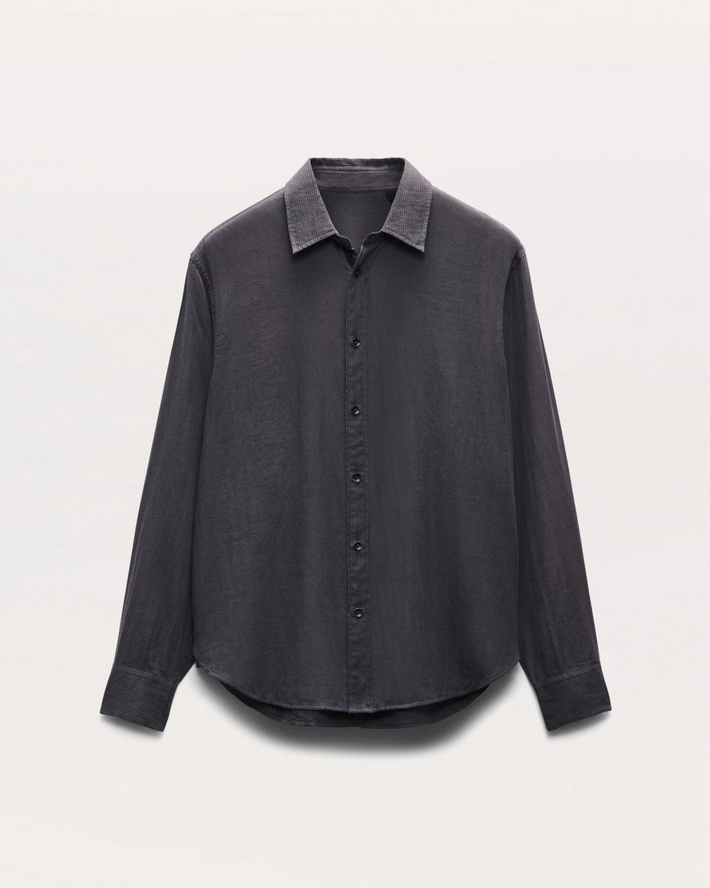 Finch Striped Cotton Gauze Shirt Dark Grey - Image 2