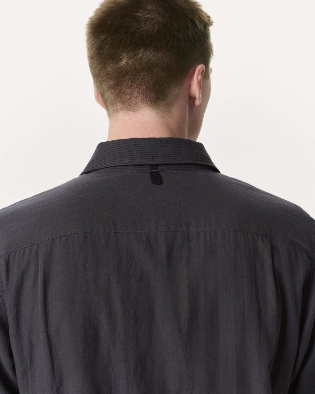 Finch Striped Cotton Gauze Shirt Dark Grey - Image 6