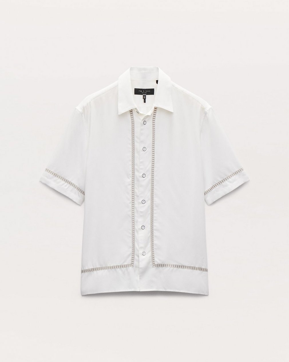 Dalton Embroidered Shirt White Ezra Stripe - Image 2