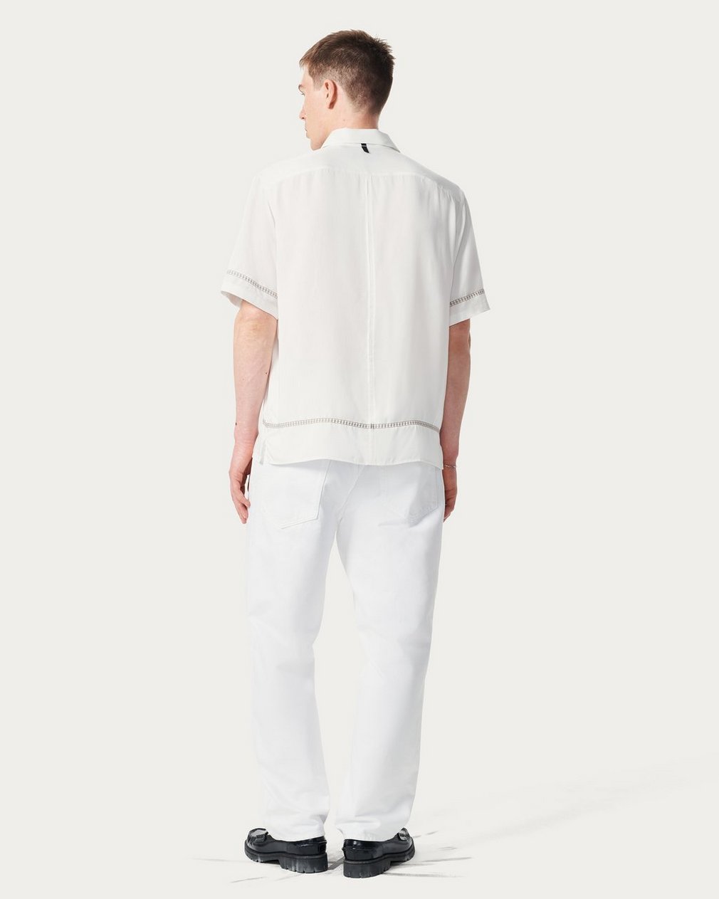 Dalton Embroidered Shirt White Ezra Stripe - Image 6