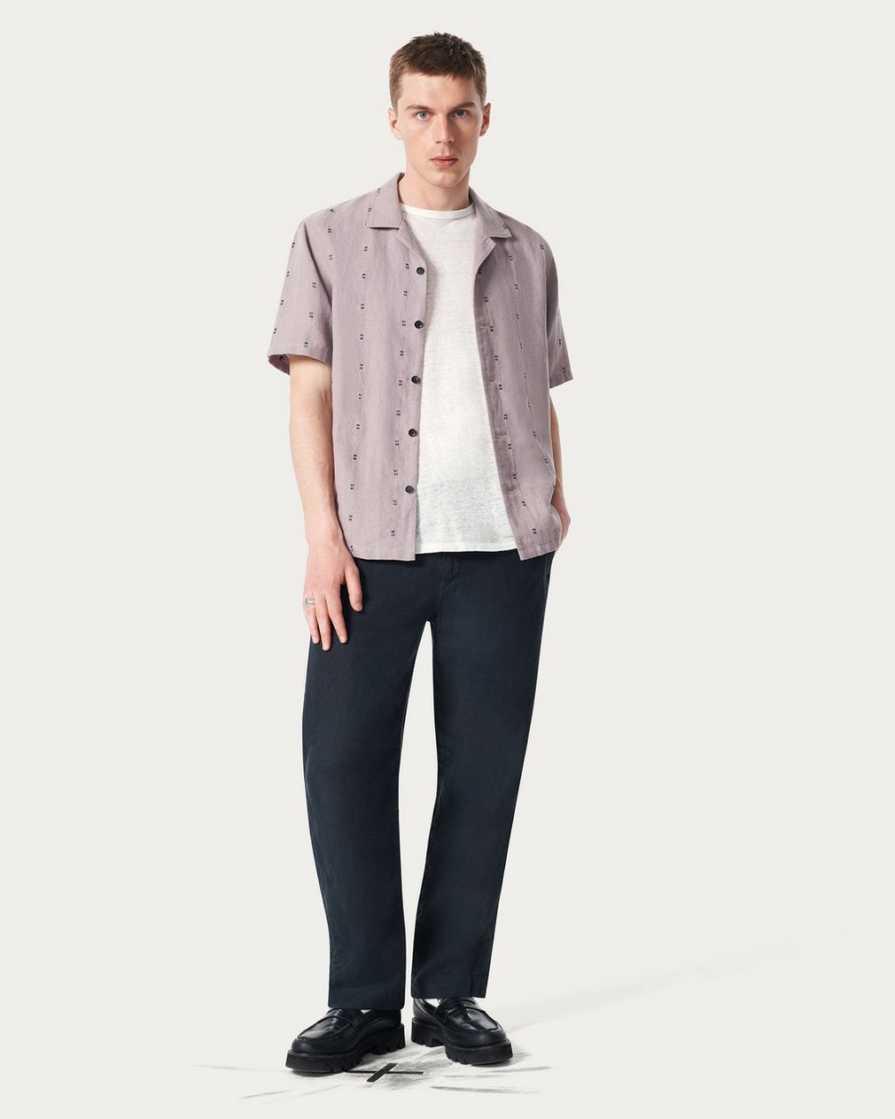 Avery Embroidered Camp Shirt Gull Remi Stripe - Image 3
