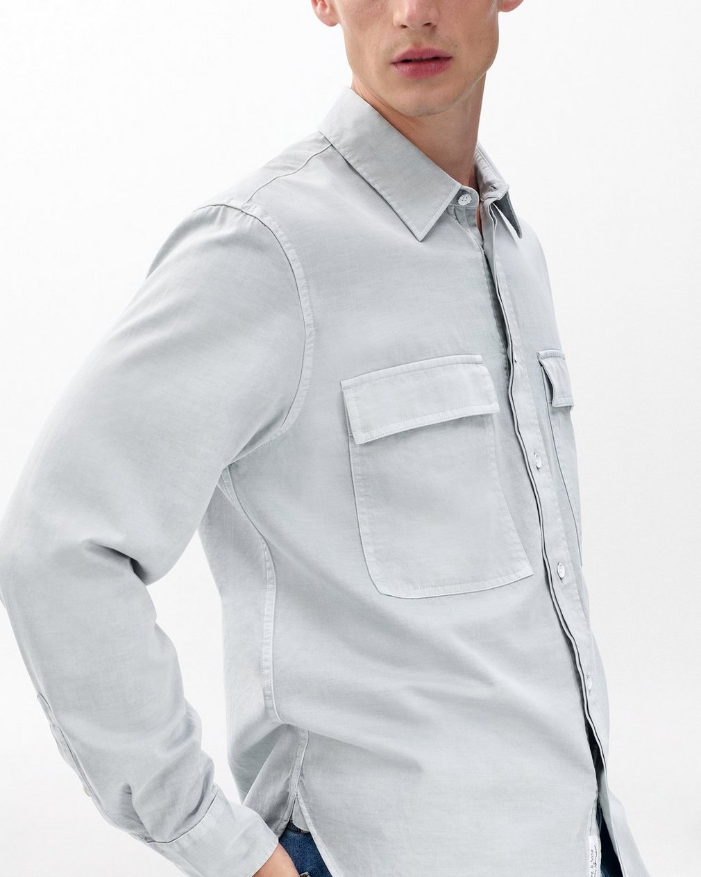 Finch Overdyed Shirt Grey Ice - Image 5