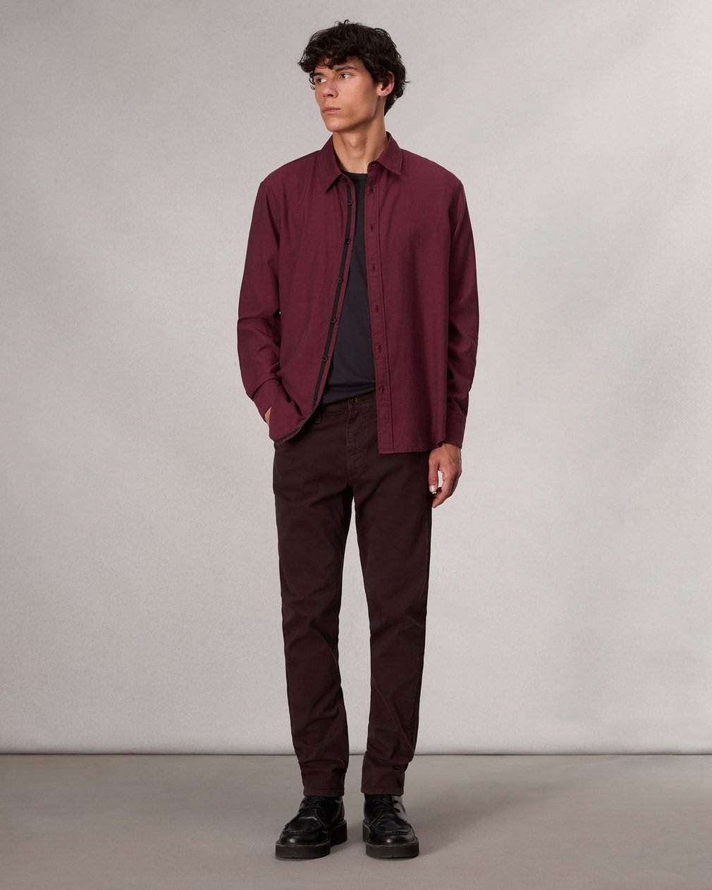 Finch Textured Striped Shirt Red Stripe - Image 3
