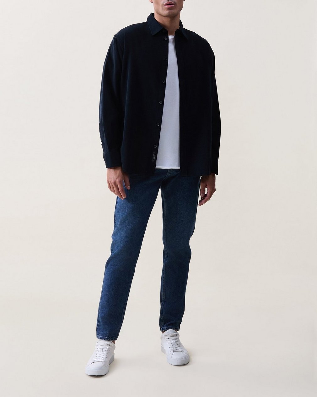 Mateo Cotton Corduroy Shirt Black