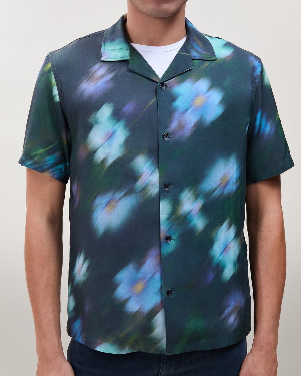 Alan Printed Shirt Blue Floral - Image 3