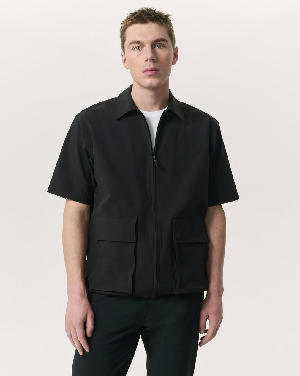 Breaker Relaxed Fit Utility Overshirt Black
