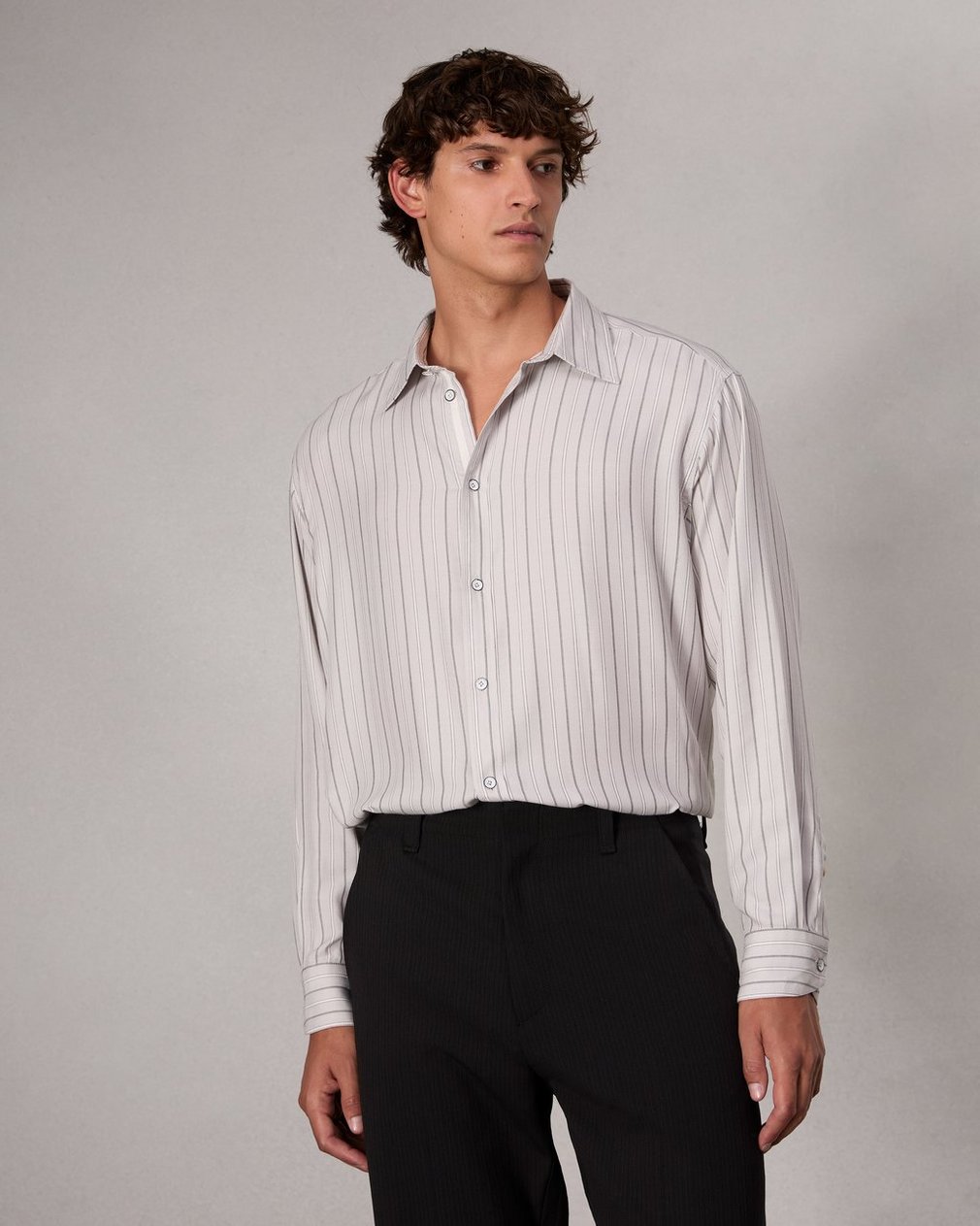 Matthew Striped Shirt White Stripe
