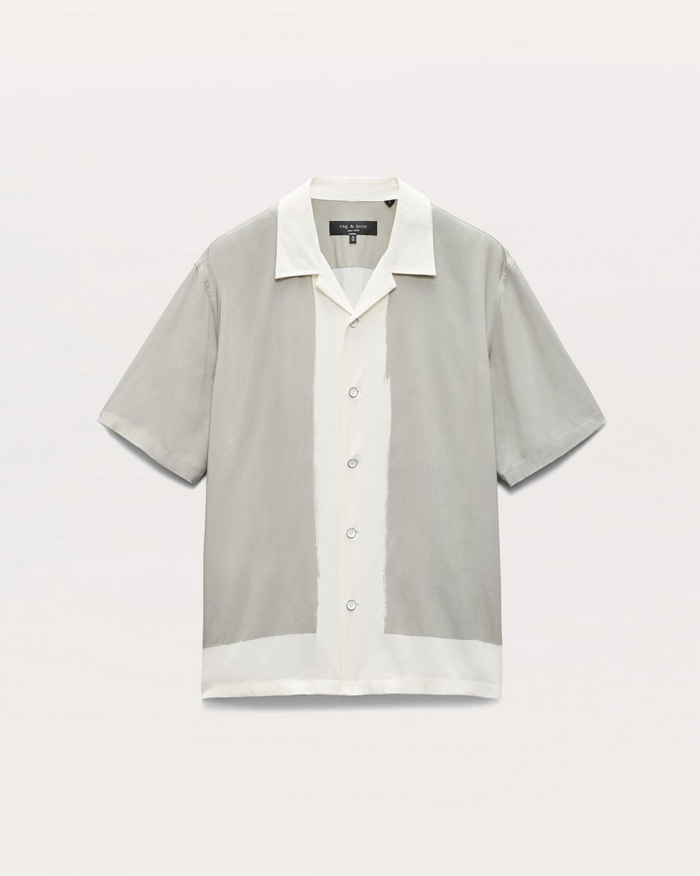 Avery Relaxed Fit Painterly Print Woven Shirt Tan Anthony Print - Image 2