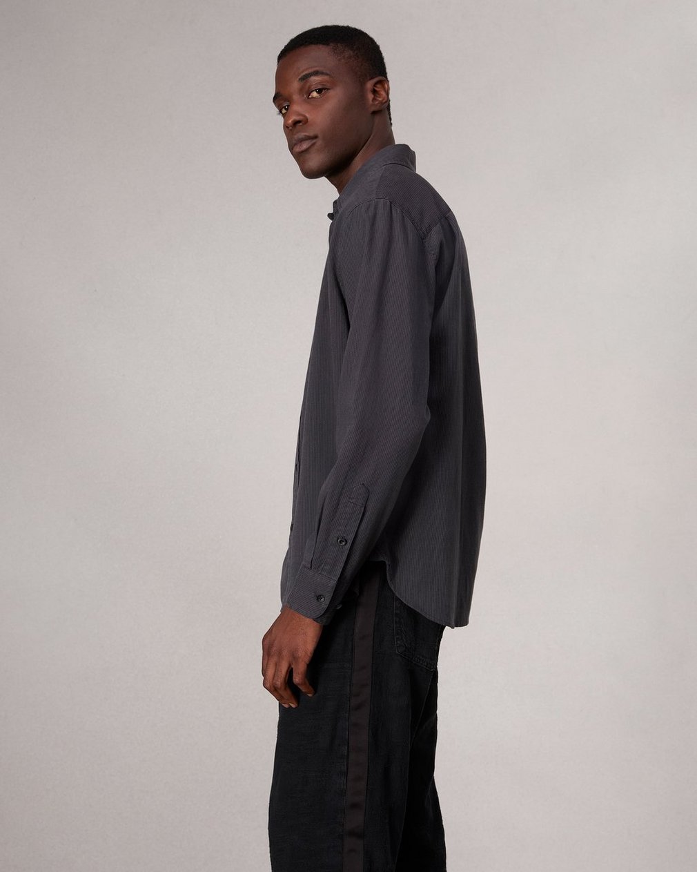 Finch Textured Striped Shirt Black Stripe - Image 4