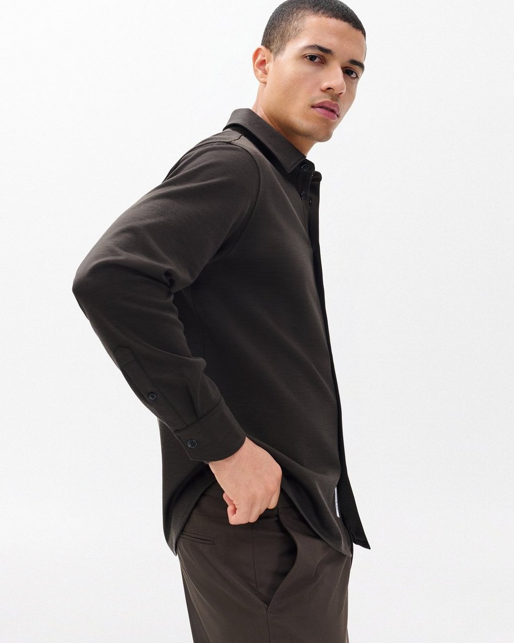 Tomlin Merino Wool Knit Shirt Stonewall - Image 5