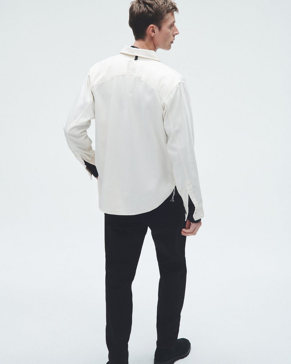 Featherweight Denim Shirt Ecru - Image 4