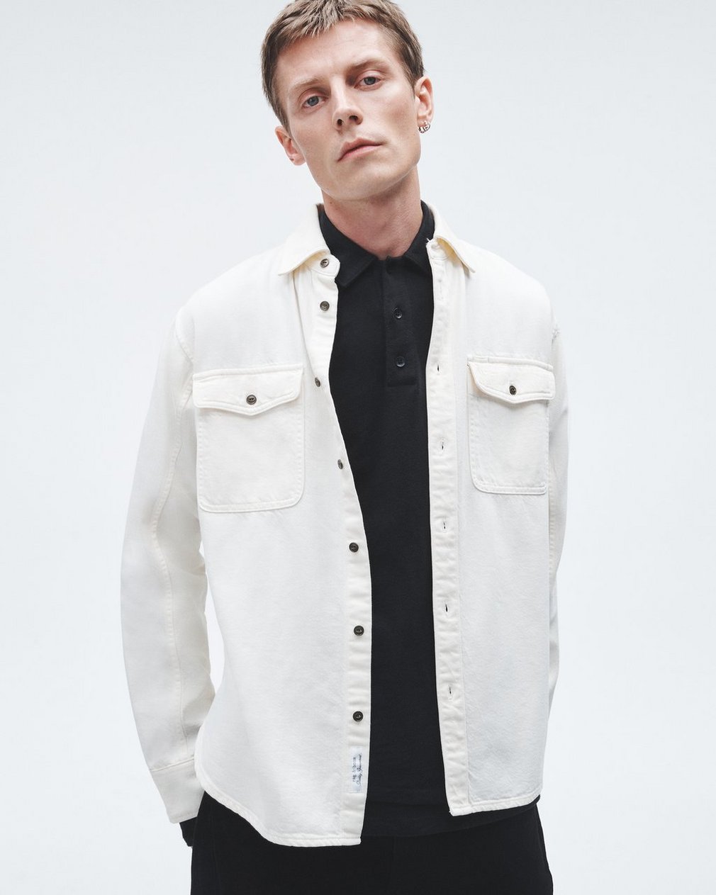 Featherweight Denim Shirt Ecru - Image 5