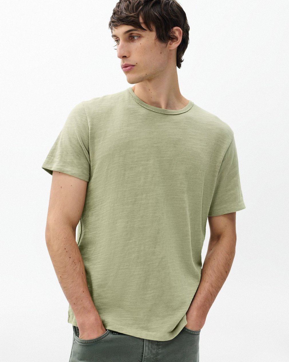 Classic Flame T Shirt Dry Moss - Image 2