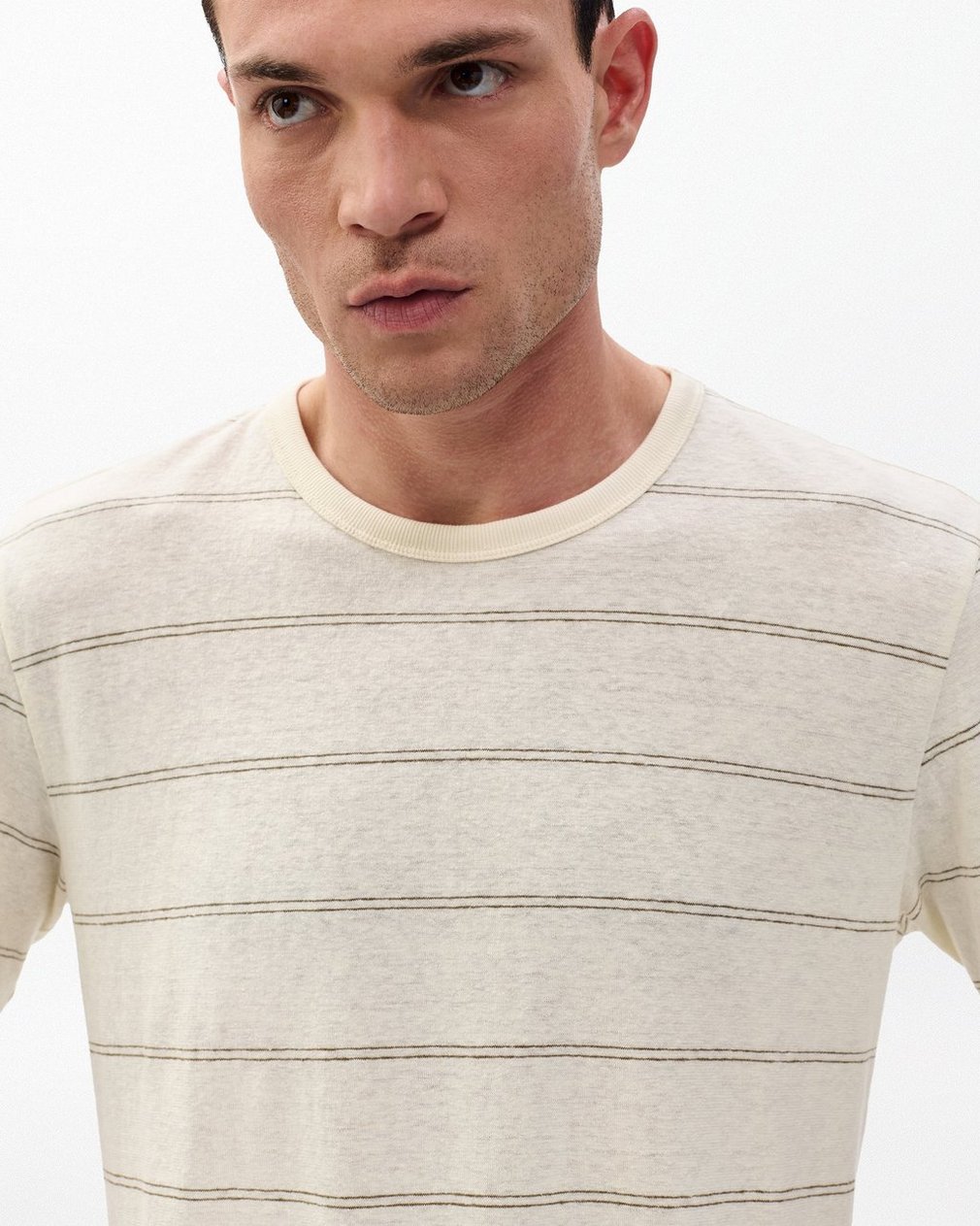 Classic Striped T Shirt White - Image 4