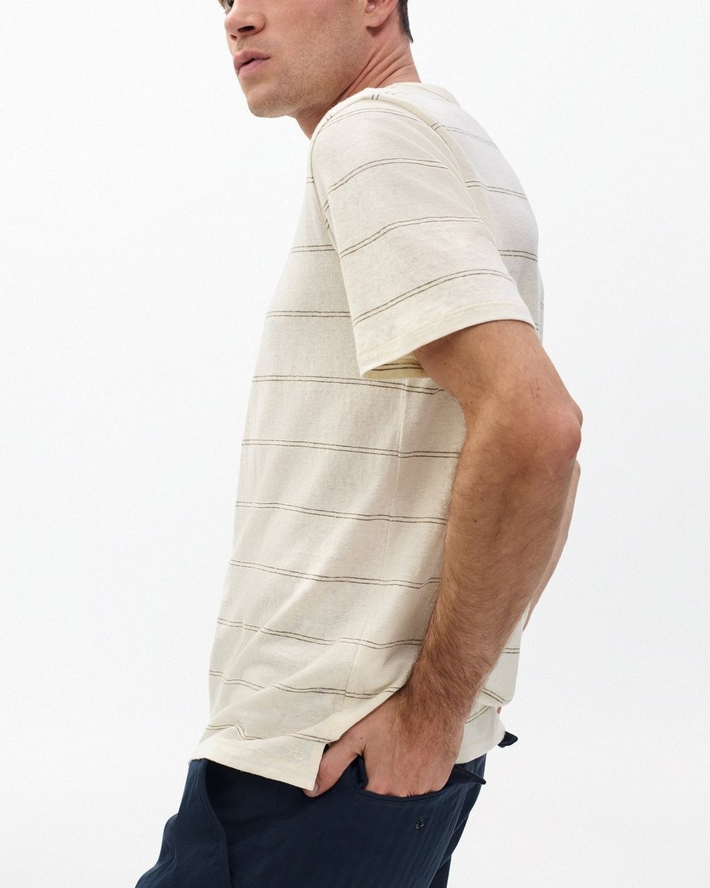 Classic Striped T Shirt White - Image 5