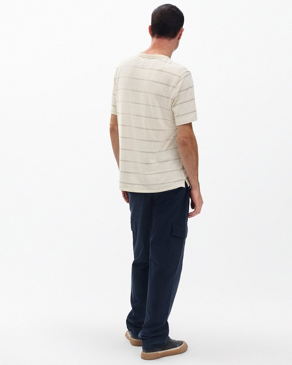 Classic Striped T Shirt White - Image 6