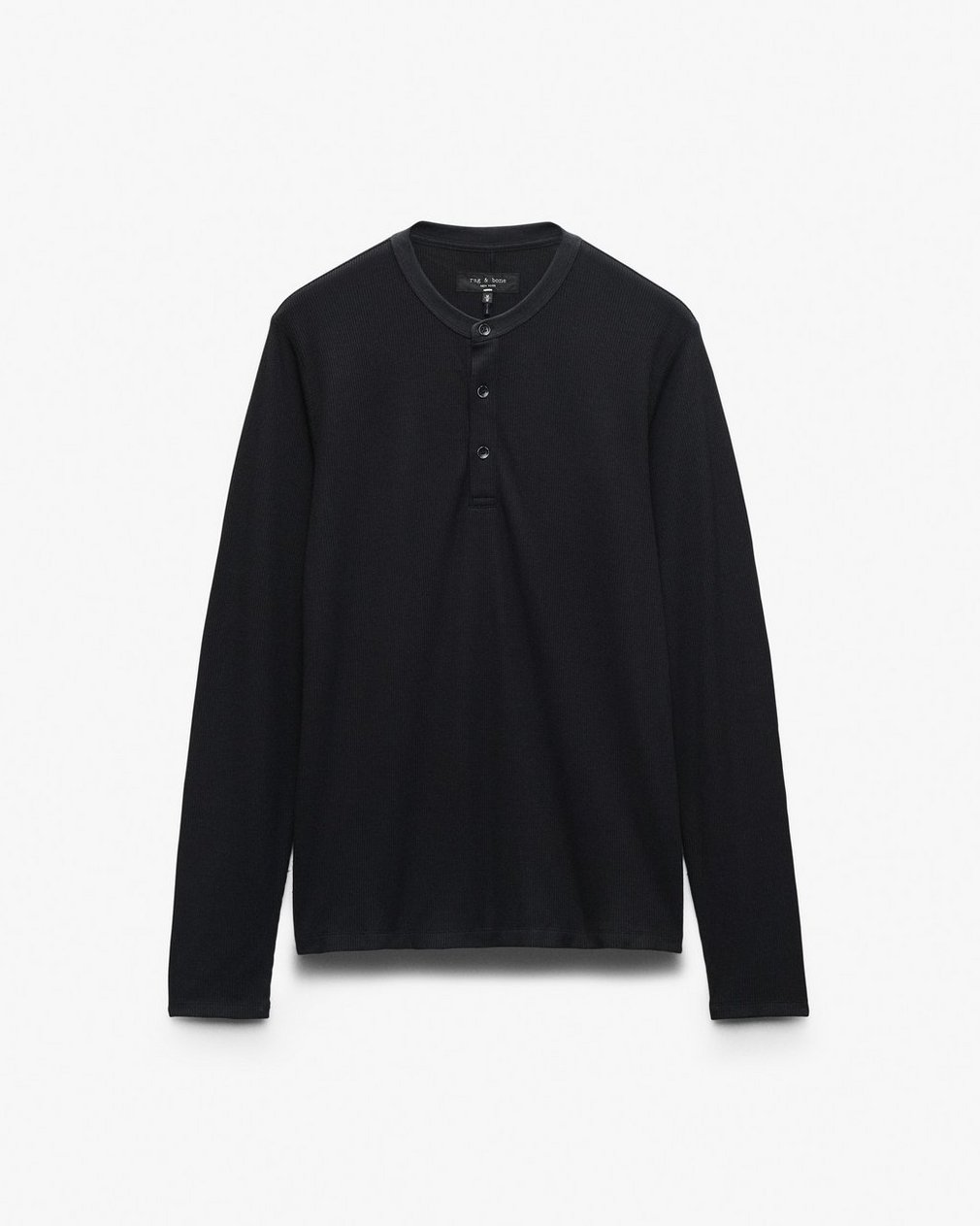 Tech Waffle Henley Black