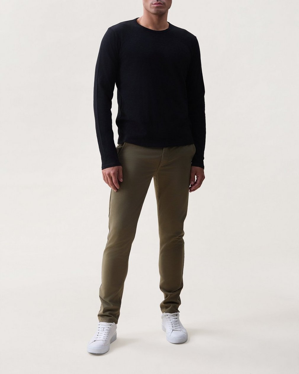 Classic Slub Cotton Long-Sleeve T Shirt Black